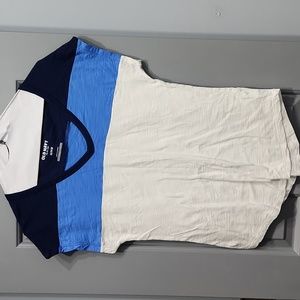 Old Navy White Blue Colorblock shirt XS